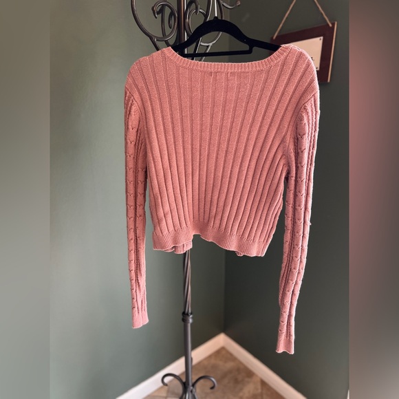 Pink Knit cropped Cardigan - Picture 3 of 3